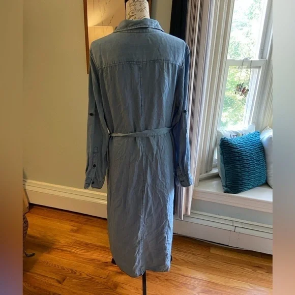 Who What Wear lightweight denim belted midi shirt dress size XXL - Picture 4 of 11